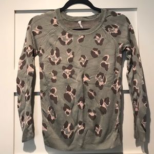 Grey and lilac leopard print sweater